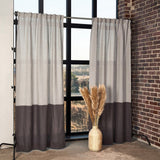 Color block linen curtain in light gray – photo 1
