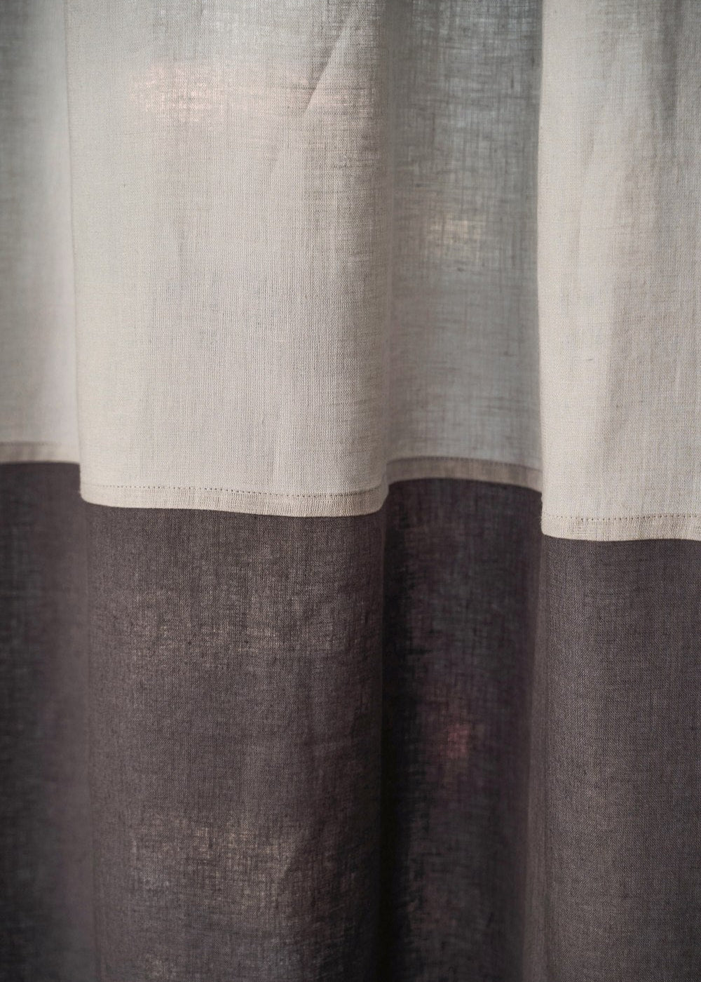 Color block linen curtain in light gray – photo 2