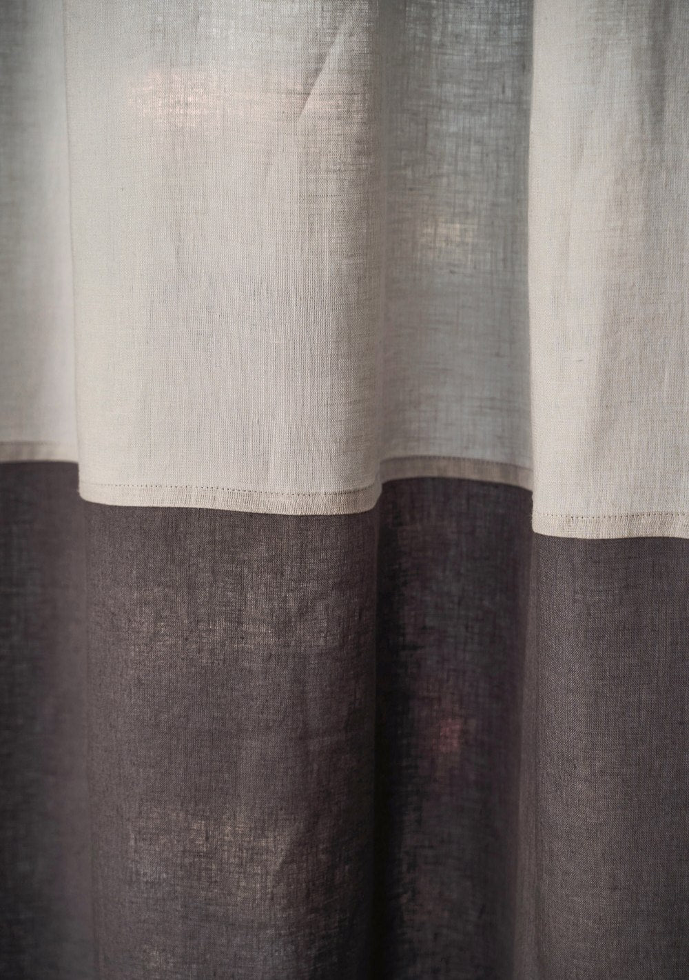 Color block linen curtain in light gray – photo 2
