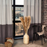 Color block linen curtain in light gray – photo 3