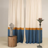 Colorful 3 color block linen curtain – photo 2