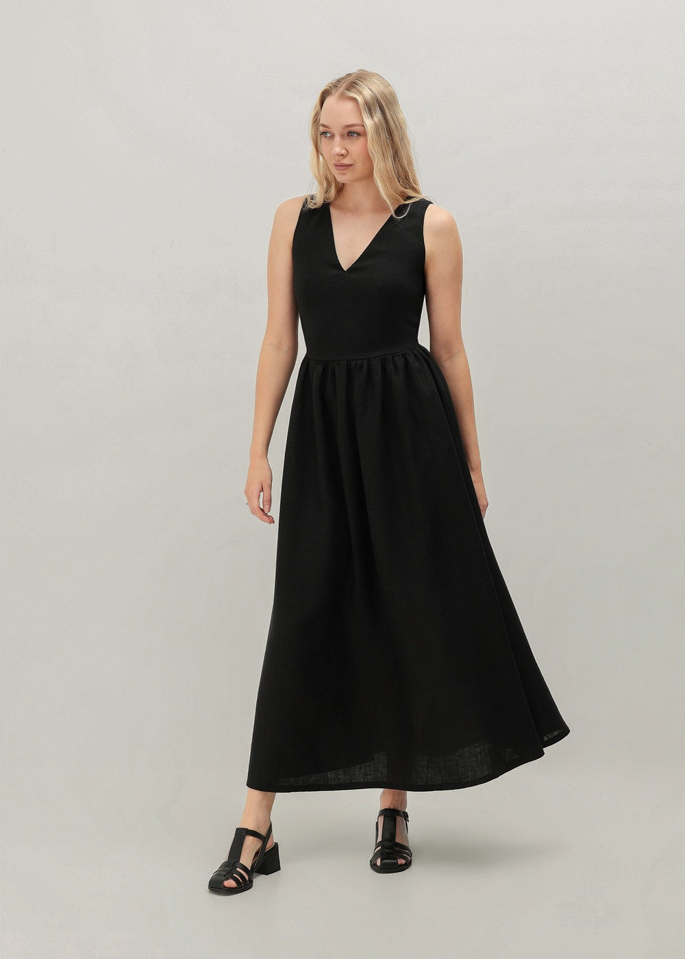 Corset back linen dress Lilly