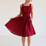 Cross back linen dress Paula