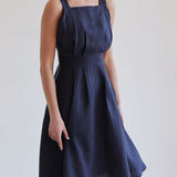 Cross back linen dress Paula