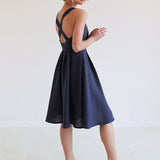 Cross back linen dress Paula