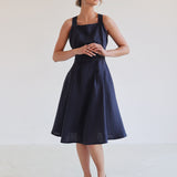 Cross back linen dress Paula