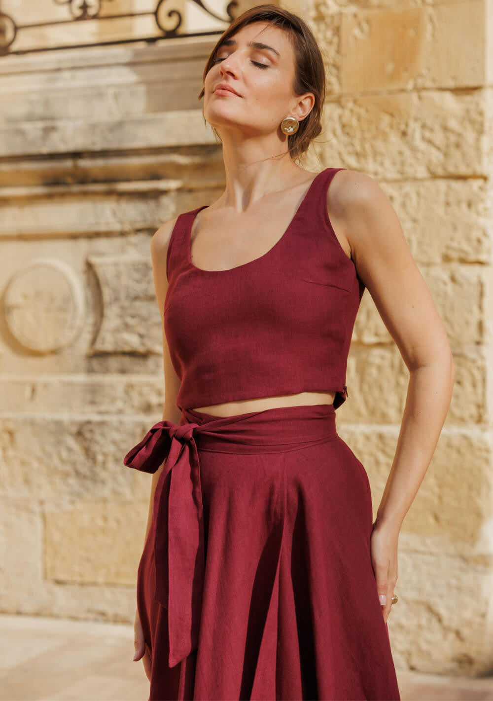 Deep scoop neck top Ashley