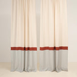 Earth tone 3 color block linen curtain – photo 5