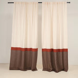 Earth tone 3 color block linen curtain – photo 7