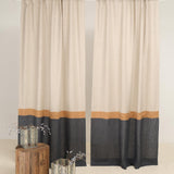 Farmhouse 3 color block linen curtain – photo 2