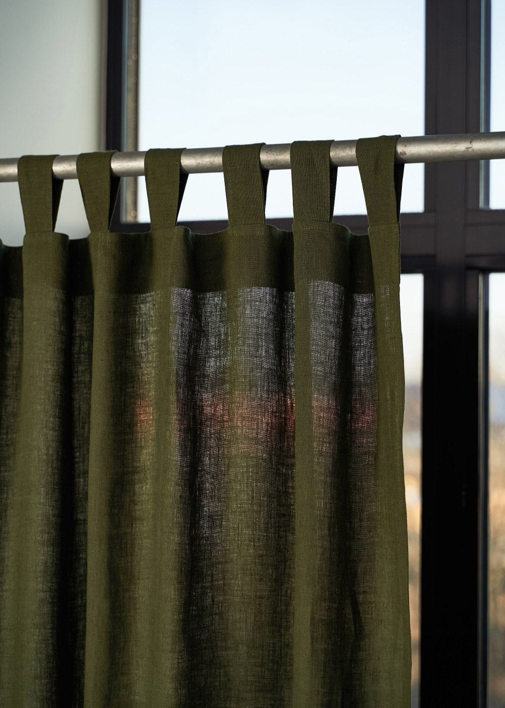 Farmhouse tab top linen curtain – photo 2