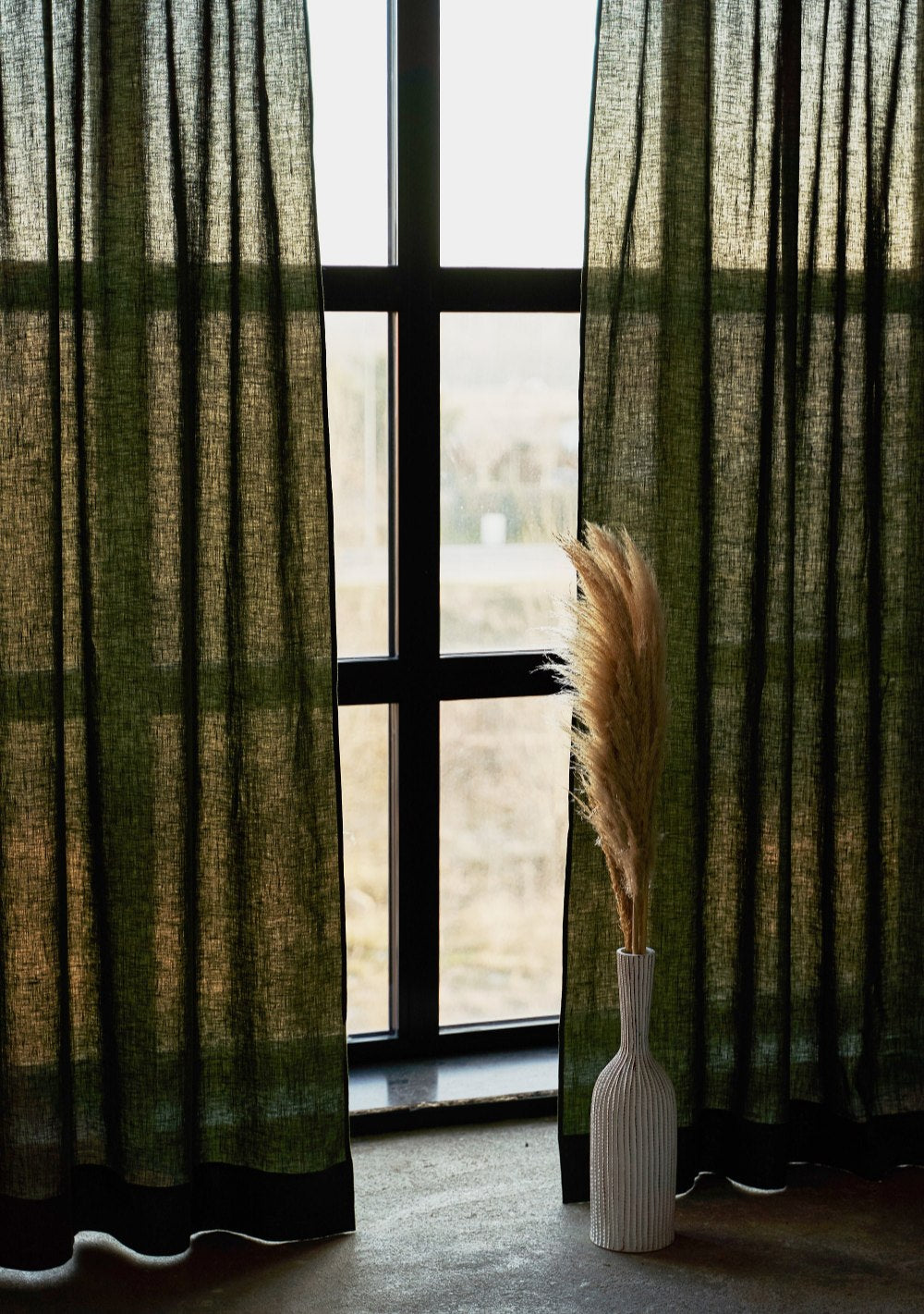 Farmhouse tab top linen curtain – photo 3