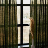 Farmhouse tab top linen curtain – photo 3