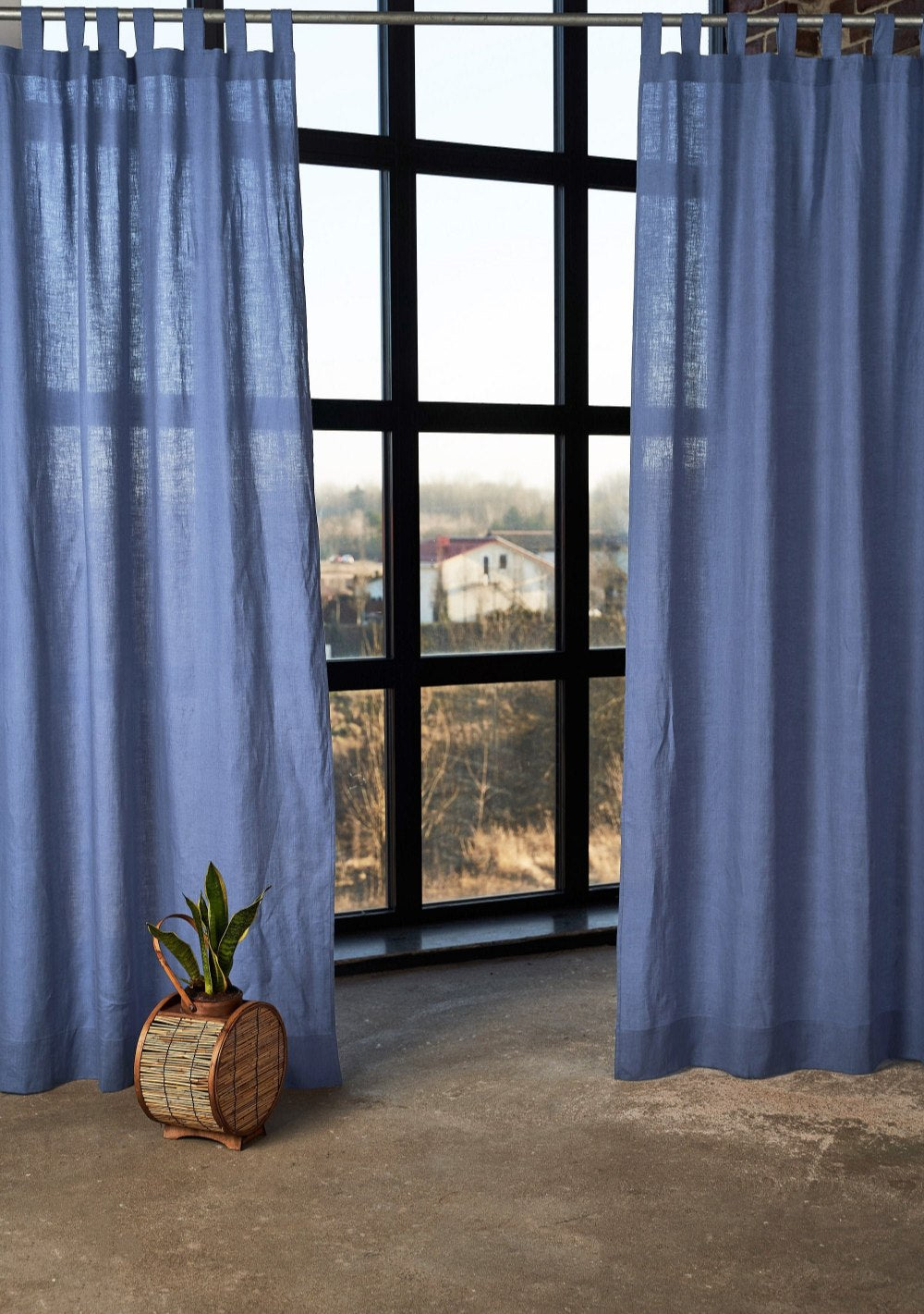Farmhouse tab top linen curtain – photo 5