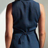 Fitted linen maxi dress Mary