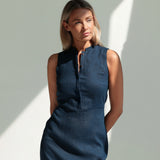 Fitted linen maxi dress Mary