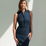 Fitted linen maxi dress Mary