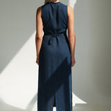 Fitted linen maxi dress Mary