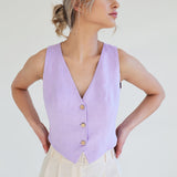 Fitted linen vest Kelsey