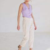 Fitted linen vest Kelsey