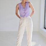 Fitted linen vest Kelsey