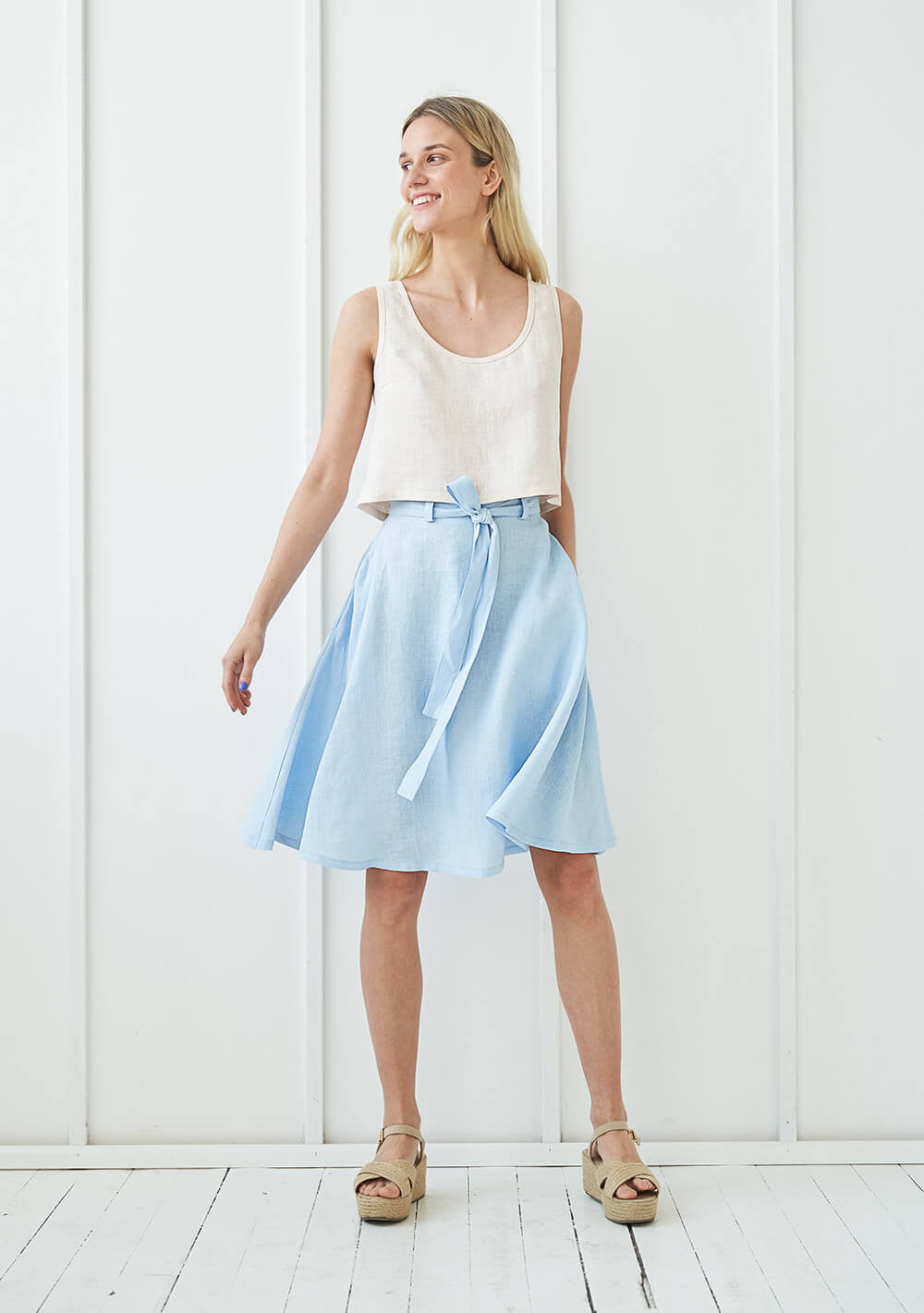Flowy linen midi skirt Reign