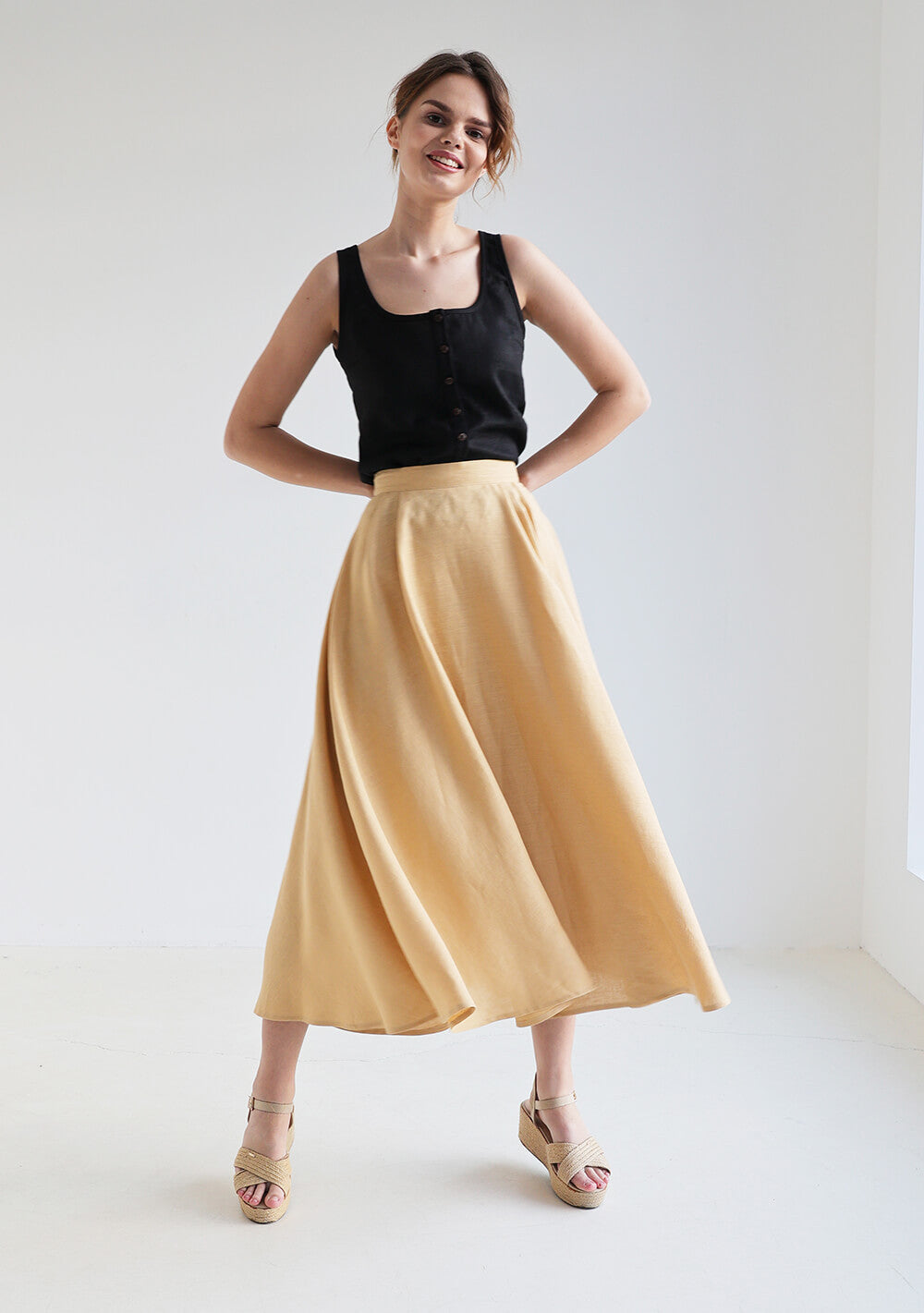 Half circle linen skirt Emilia