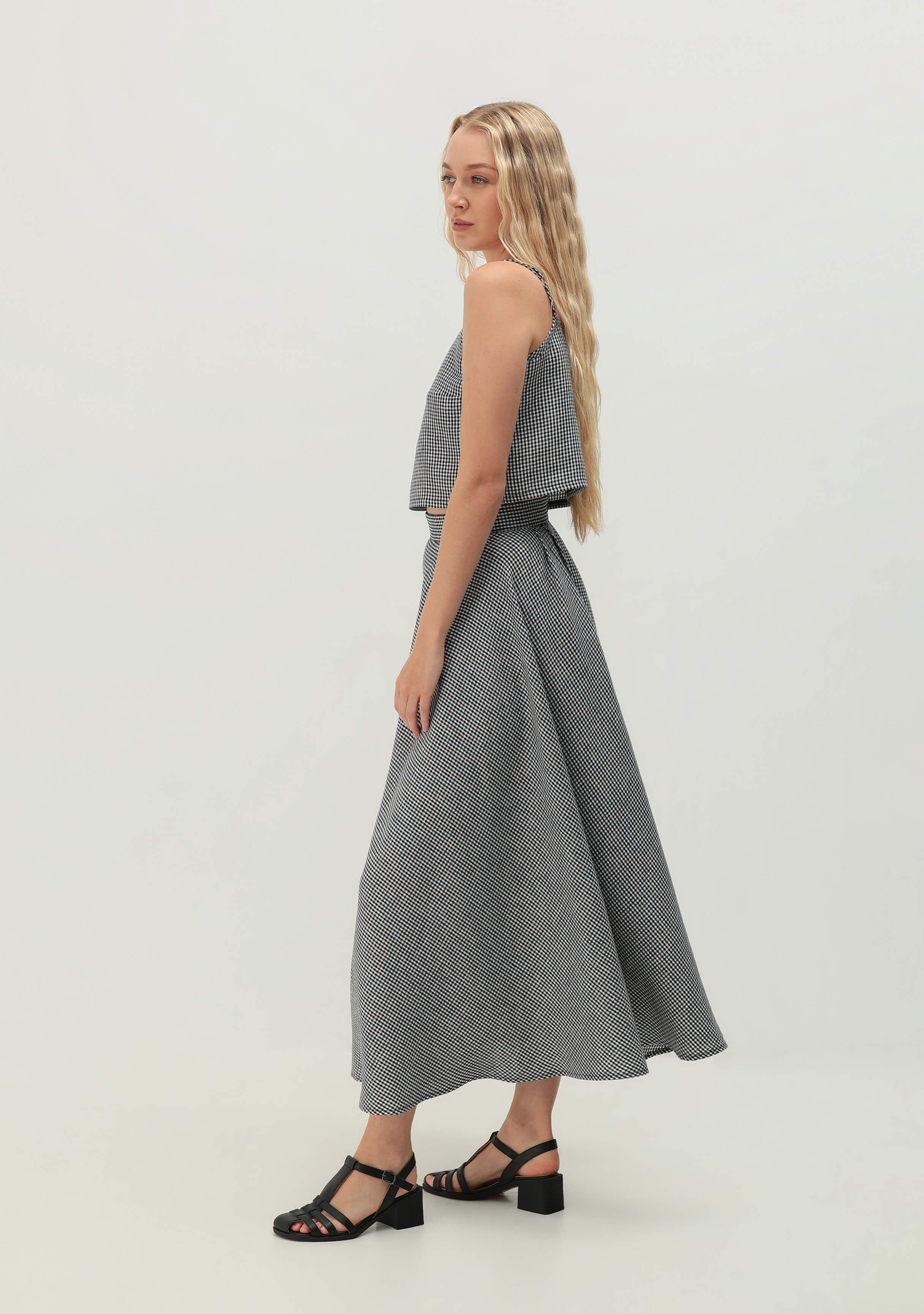 Half circle linen skirt Emilia