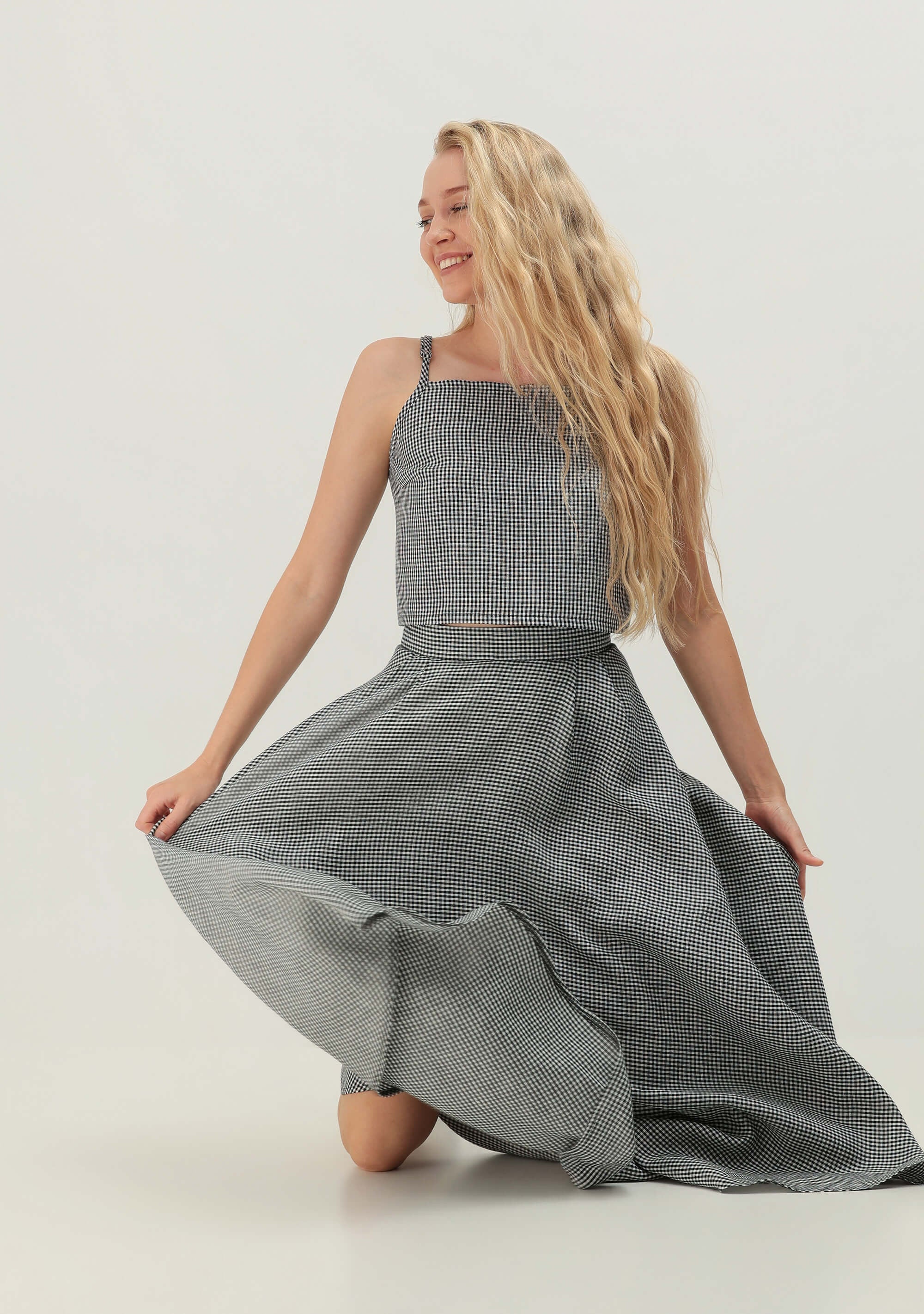 Half circle linen skirt Emilia