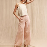 High waist linen Palazzo pants