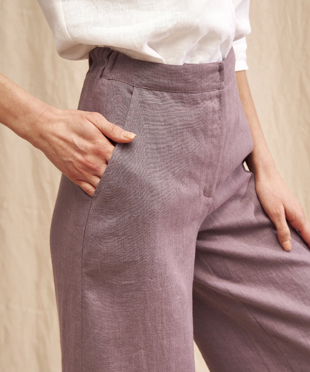 High waist linen Palazzo pants