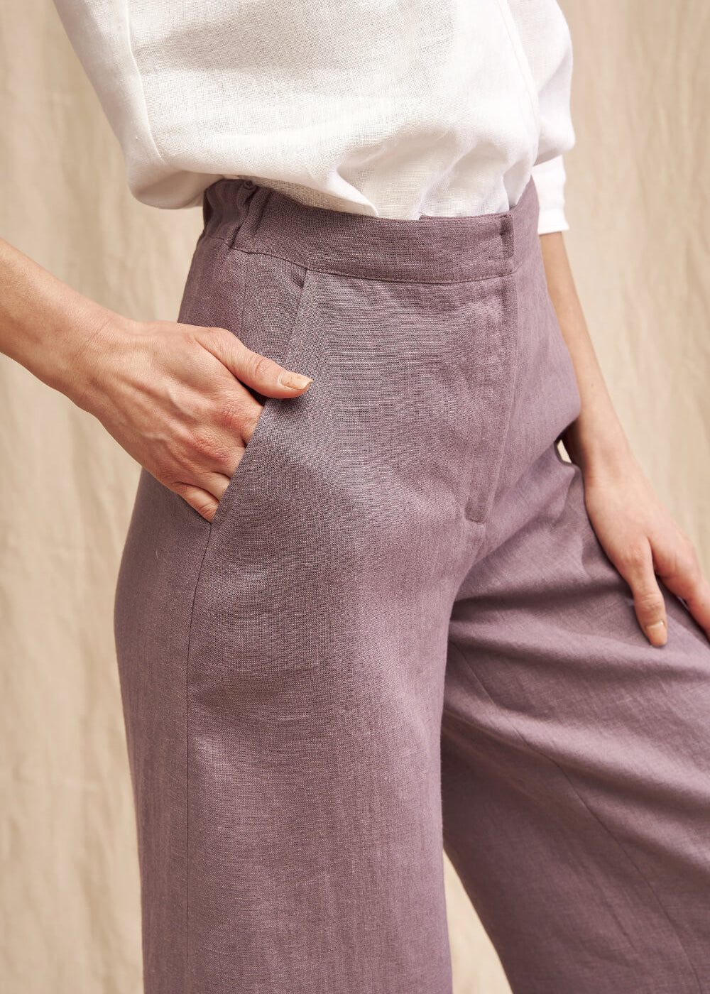 High waist linen Palazzo pants