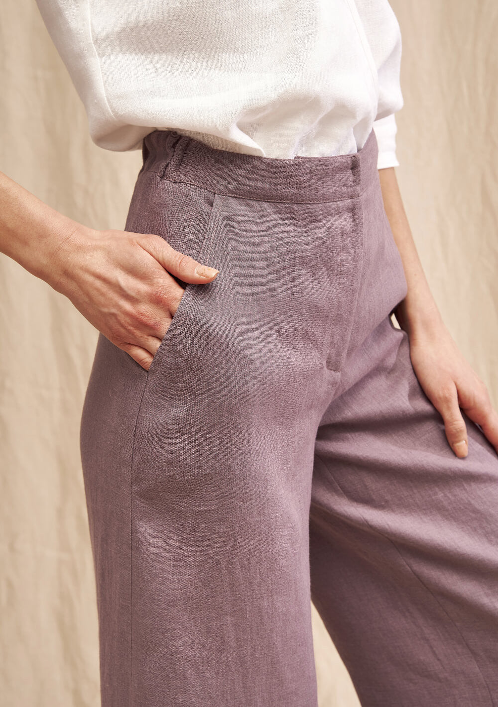 High waist linen Palazzo pants