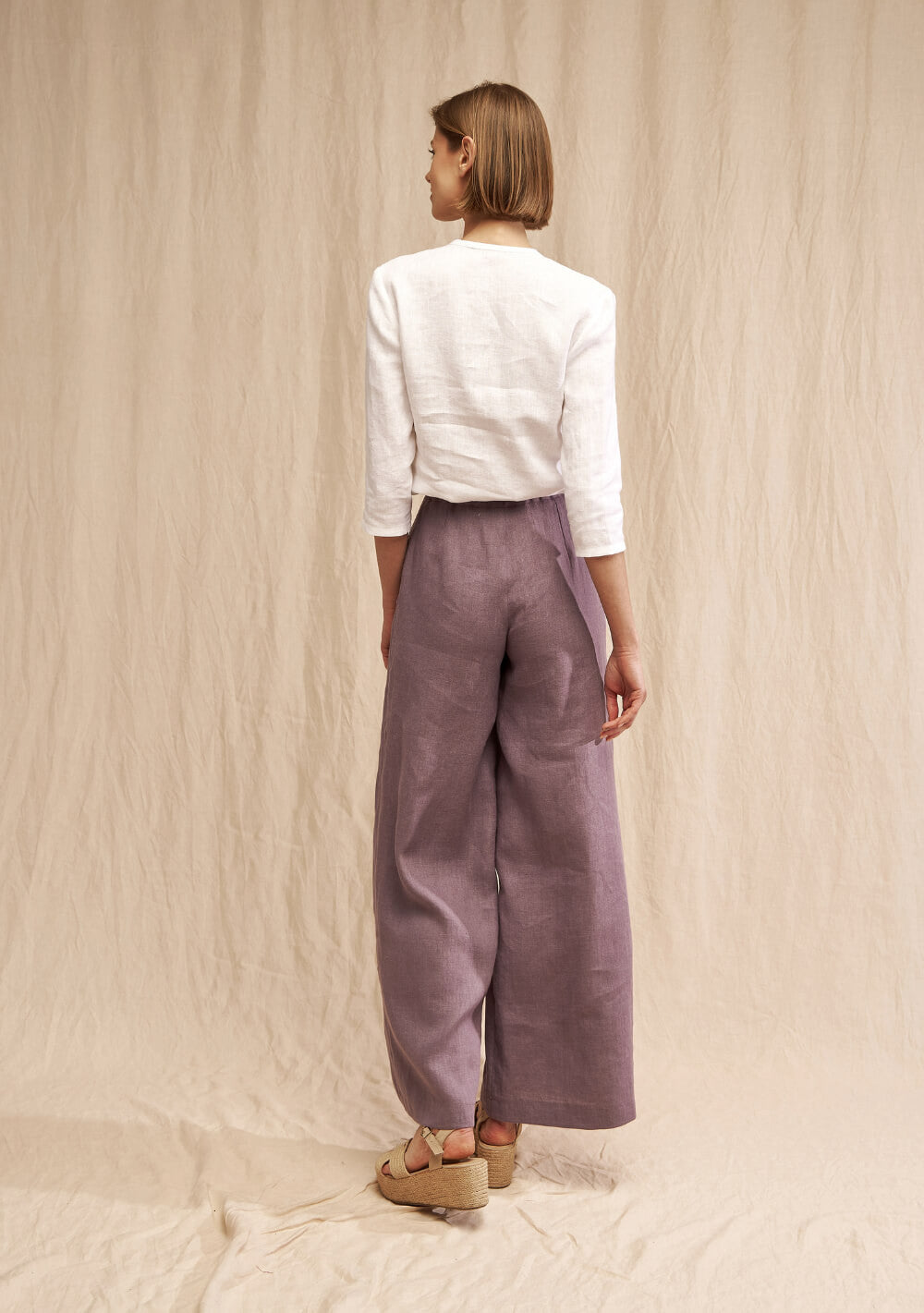 High waist linen Palazzo pants