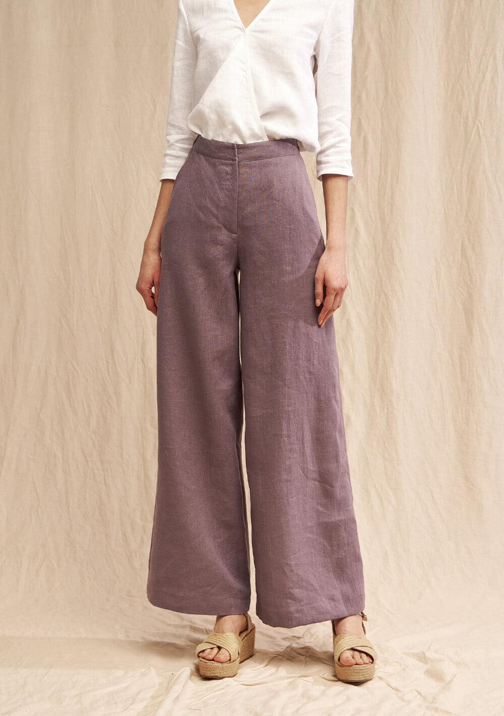 High waist linen Palazzo pants