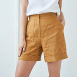 High waist linen shorts Aspen