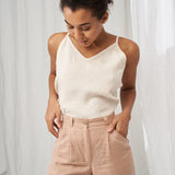 High waist tapered linen pants Ginger