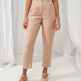 High waist tapered linen pants Ginger