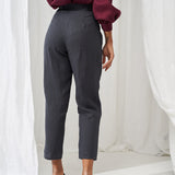High waist tapered linen pants Ginger