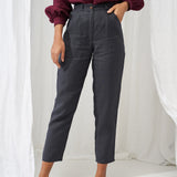 High waist tapered linen pants Ginger