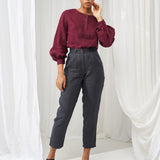 High waist tapered linen pants Ginger
