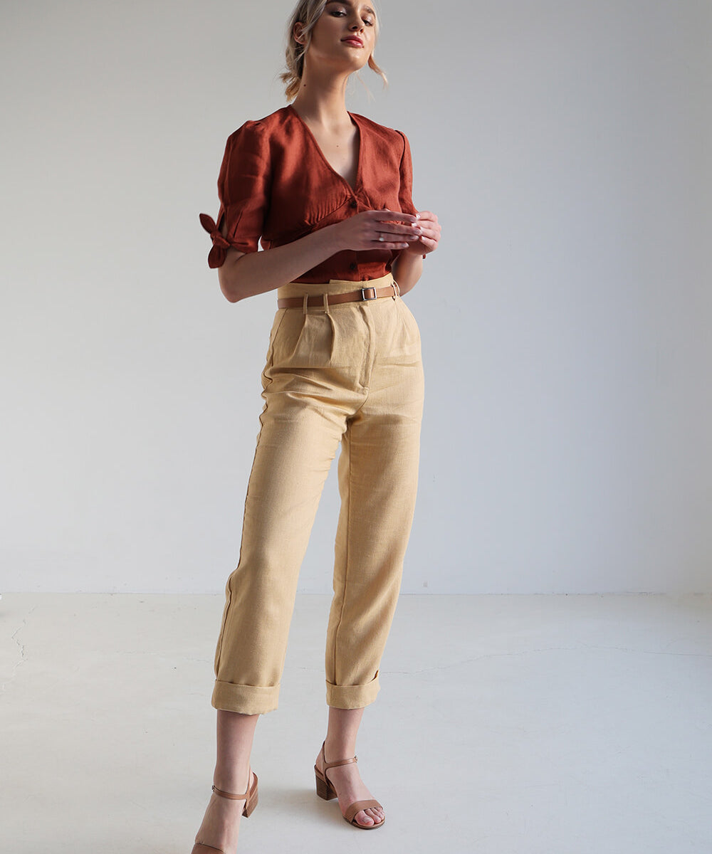 High waisted linen pants Chicago