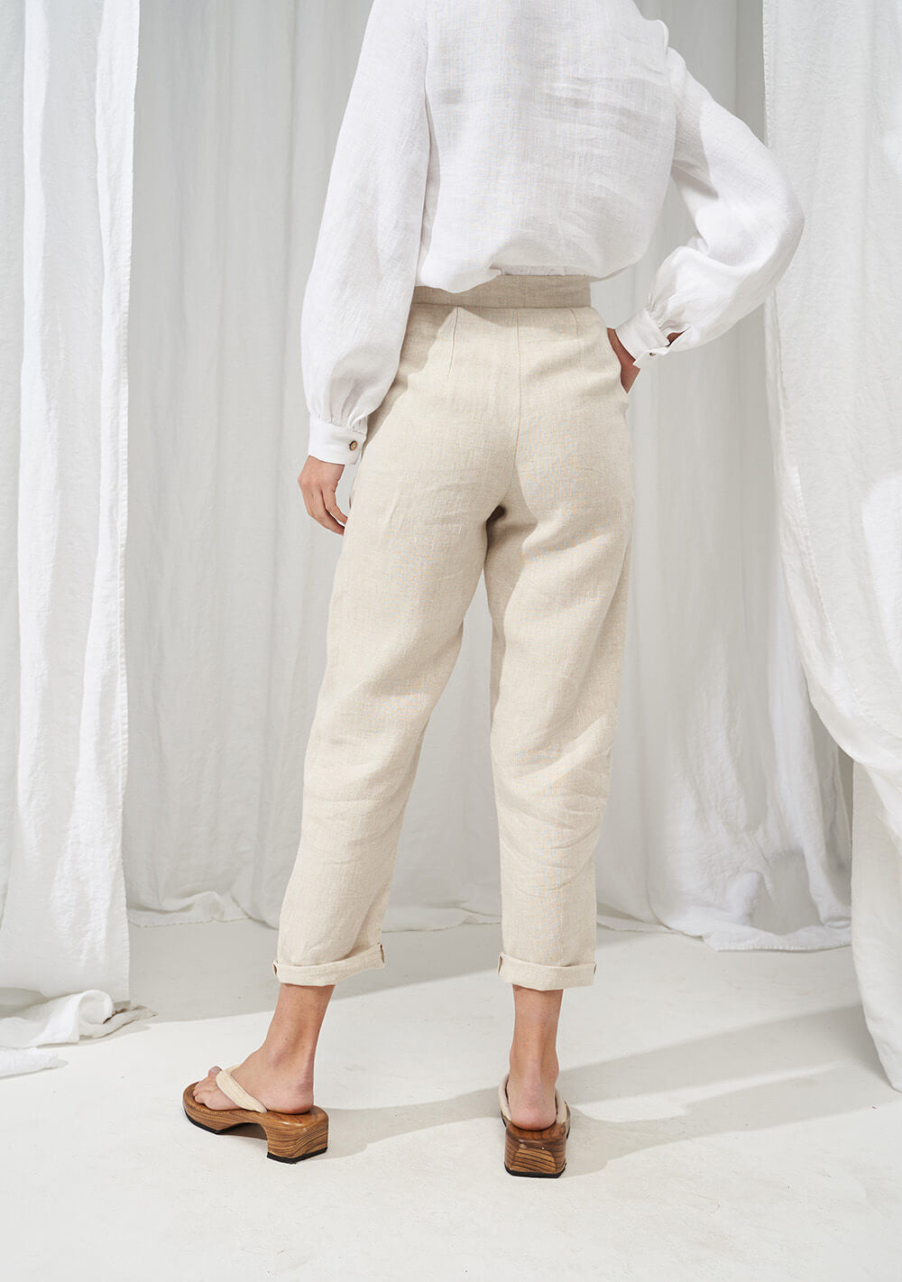 High waisted linen pants Delaney