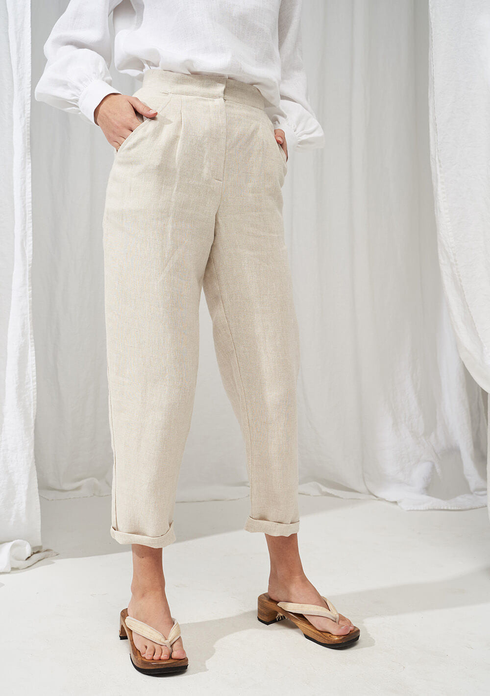 High waisted linen pants Delaney
