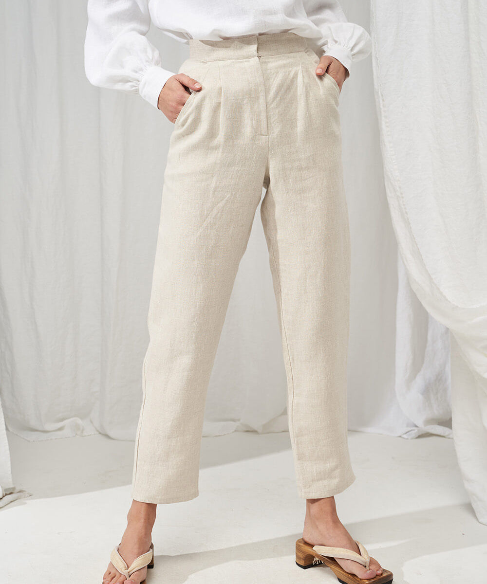 High waisted linen pants Delaney