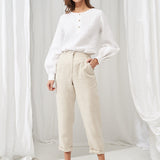 High waisted linen pants Delaney