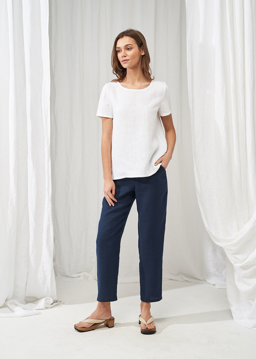 High waisted linen pants Delaney