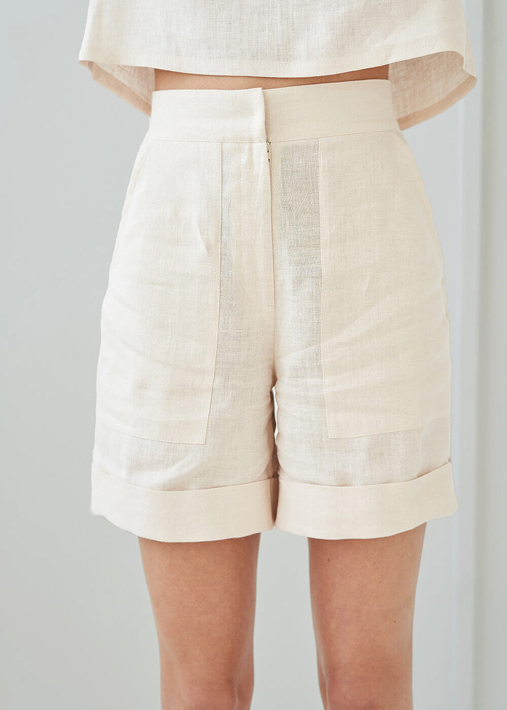 High waisted linen shorts Aspen