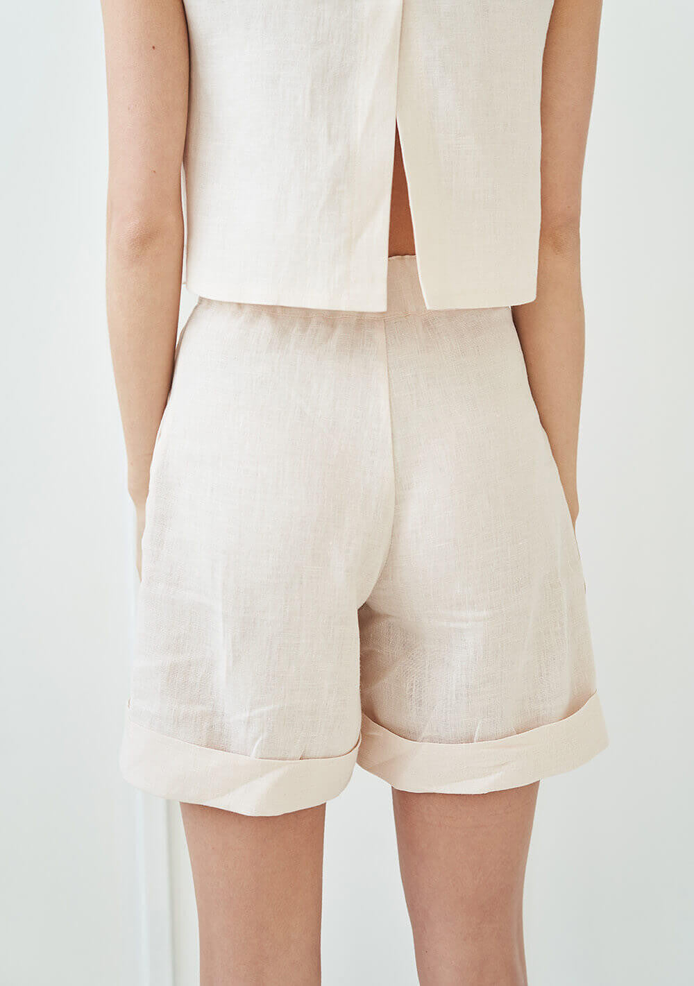 High waisted linen shorts Aspen