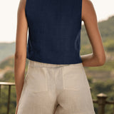 High-waisted linen shorts Robin